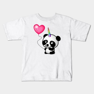 Cute Panda Licorn Kids T-Shirt